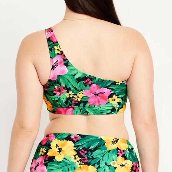 NWT OLD NAVY Printed One-Shoulder Bikini Swim Top Color: Tropical Floral - Picture 6 of 10
